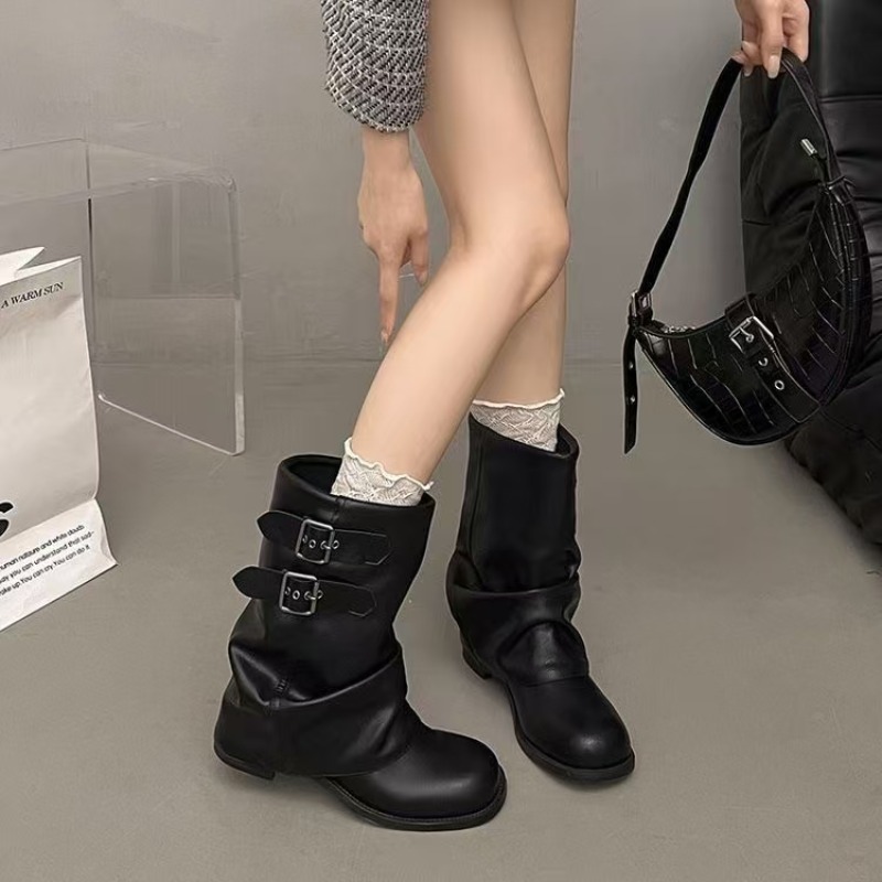 No Show Sock Women - Bottes mi-mollet noires pour femmes, style
